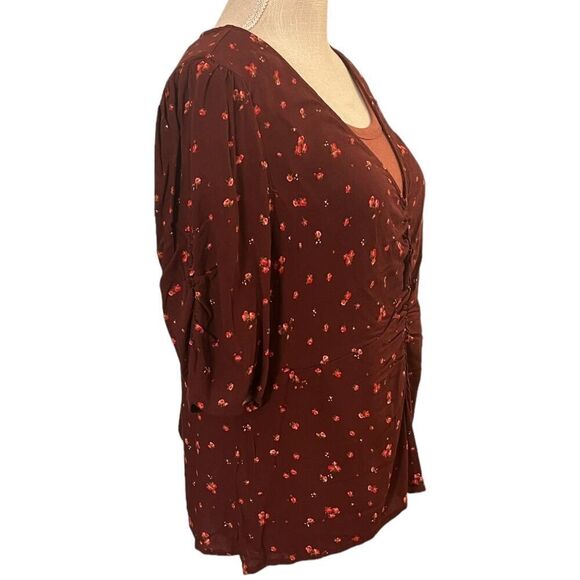 Old Navy Tank & Top Set, Burgundy/Rust, Large, Elbow Sleeve, V Neck - Picture 3 of 5